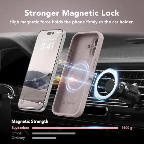 SuydanBox Magnetic for iPhone 17 Case, Compatible with MagSafe, [Full Camera Protection][Screen Protector] Silicone Shockproof Protective Phone Case for iPhone 17 6.3