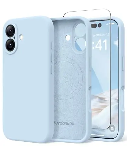 SuydanBox Magnetic for iPhone 17 Case, Compatible with MagSafe, [Full Camera Protection][Screen Protector] Silicone Shockproof Protective Phone Case for iPhone 17 6.3