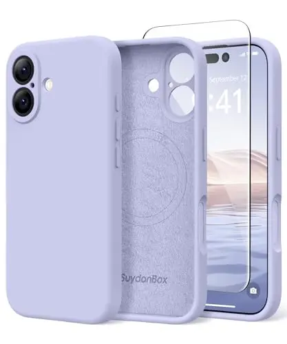 SuydanBox Magnetic for iPhone 17 Case, Compatible with MagSafe, [Full Camera Protection][Screen Protector] Silicone Shockproof Protective Phone Case for iPhone 17 6.3