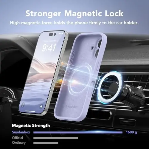 SuydanBox Magnetic for iPhone 17 Case, Compatible with MagSafe, [Full Camera Protection][Screen Protector] Silicone Shockproof Protective Phone Case for iPhone 17 6.3