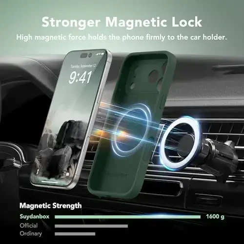 SuydanBox Magnetic for iPhone 17 Pro Case, Compatible with MagSafe, [Full Camera Protection][Screen Protector] Silicone Shockproof Protective Phone Case for iPhone 17 Pro 6.3
