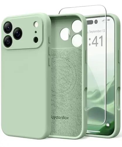 SuydanBox Magnetic for iPhone 17 Pro Case, Compatible with MagSafe, [Full Camera Protection][Screen Protector] Silicone Shockproof Protective Phone Case for iPhone 17 Pro 6.3