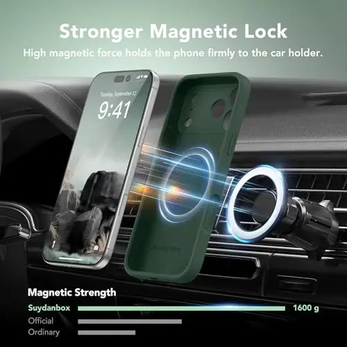 SuydanBox Magnetic for iPhone 17 Pro Max Case, Compatible with MagSafe, [Full Camera Protection][Screen Protector] Silicone Shockproof Protective Phone Case for iPhone 17 Pro Max 6.9