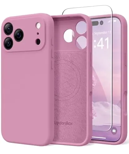 SuydanBox Magnetic for iPhone 17 Pro Max Case, Compatible with MagSafe, [Full Camera Protection][Screen Protector] Silicone Shockproof Protective Phone Case for iPhone 17 Pro Max 6.9