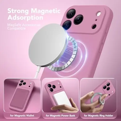 SuydanBox Magnetic for iPhone 17 Pro Max Case, Compatible with MagSafe, [Full Camera Protection][Screen Protector] Silicone Shockproof Protective Phone Case for iPhone 17 Pro Max 6.9