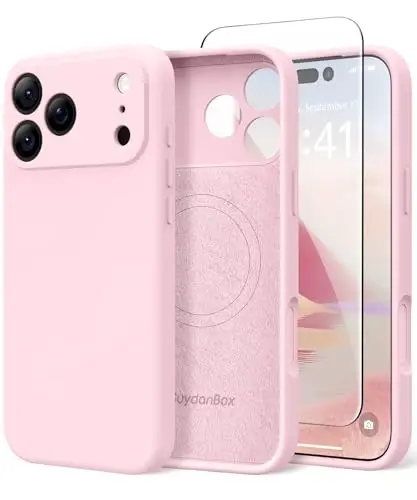 SuydanBox Magnetic for iPhone 17 Pro Max Case, Compatible with MagSafe, [Full Camera Protection][Screen Protector] Silicone Shockproof Protective Phone Case for iPhone 17 Pro Max 6.9