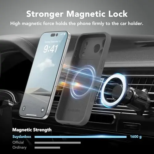 SuydanBox Magnetic for iPhone 17 Pro Max Case, Compatible with MagSafe, [Full Camera Protection][Screen Protector] Silicone Shockproof Protective Phone Case for iPhone 17 Pro Max 6.9