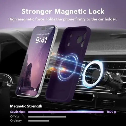 SuydanBox Magnetic for iPhone 17 Pro Max Case, Compatible with MagSafe, [Full Camera Protection][Screen Protector] Silicone Shockproof Protective Phone Case for iPhone 17 Pro Max 6.9