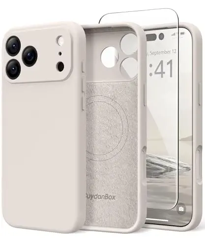 SuydanBox Magnetic for iPhone 17 Pro Max Case, Compatible with MagSafe, [Full Camera Protection][Screen Protector] Silicone Shockproof Protective Phone Case for iPhone 17 Pro Max 6.9