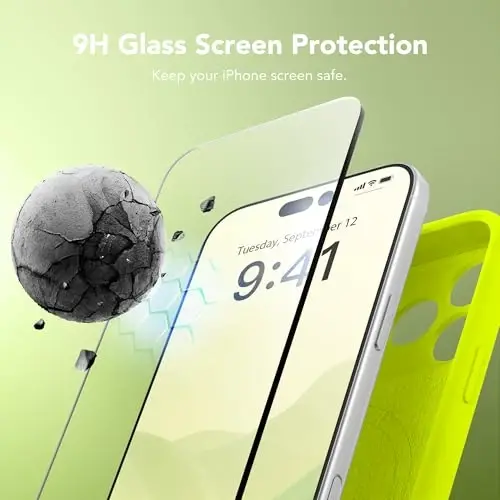 SuydanBox Magnetic for iPhone 17 Pro Max Case, Compatible with MagSafe, [Full Camera Protection][Screen Protector] Silicone Shockproof Protective Phone Case for iPhone 17 Pro Max, Fluorescent Green - 4