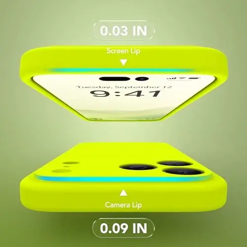 SuydanBox Magnetic for iPhone 17 Pro Max Case, Compatible with MagSafe, [Full Camera Protection][Screen Protector] Silicone Shockproof Protective Phone Case for iPhone 17 Pro Max, Fluorescent Green - 6