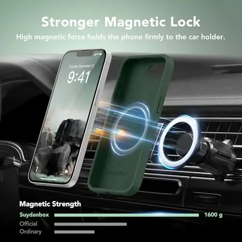 SuydanBox Magnetic for iPhone 17e/iPhone 16e Case, Compatible with MagSafe, [Soft Anti-Scratch Microfiber Lining] Slim Silicone Shockproof Protective Phone Case for iPhone 17e/16e 6.1