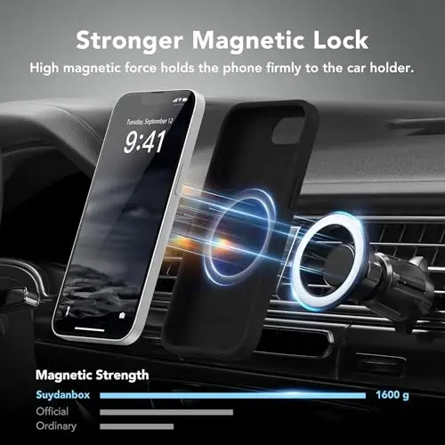 SuydanBox Magnetic for iPhone 17e/iPhone 16e Case, Compatible with MagSafe, [Soft Anti-Scratch Microfiber Lining] Slim Silicone Shockproof Protective Phone Case for iPhone 17e/16e 6.1