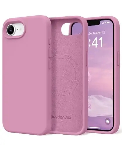 SuydanBox Magnetic for iPhone 17e/iPhone 16e Case, Compatible with MagSafe, [Soft Anti-Scratch Microfiber Lining] Slim Silicone Shockproof Protective Phone Case for iPhone 17e/16e 6.1