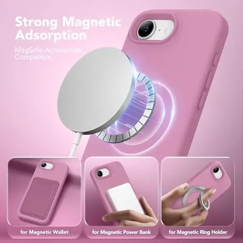 SuydanBox Magnetic for iPhone 17e/iPhone 16e Case, Compatible with MagSafe, [Soft Anti-Scratch Microfiber Lining] Slim Silicone Shockproof Protective Phone Case for iPhone 17e/16e 6.1