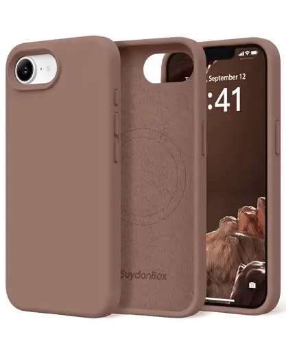 SuydanBox Magnetic for iPhone 17e/iPhone 16e Case, Compatible with MagSafe, [Soft Anti-Scratch Microfiber Lining] Slim Silicone Shockproof Protective Phone Case for iPhone 17e/16e 6.1