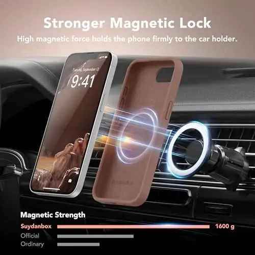 SuydanBox Magnetic for iPhone 17e/iPhone 16e Case, Compatible with MagSafe, [Soft Anti-Scratch Microfiber Lining] Slim Silicone Shockproof Protective Phone Case for iPhone 17e/16e 6.1