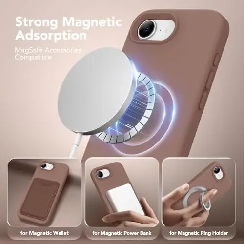 SuydanBox Magnetic for iPhone 17e/iPhone 16e Case, Compatible with MagSafe, [Soft Anti-Scratch Microfiber Lining] Slim Silicone Shockproof Protective Phone Case for iPhone 17e/16e 6.1