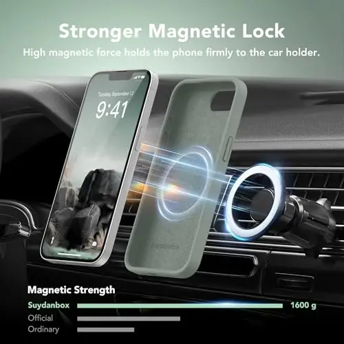 SuydanBox Magnetic for iPhone 17e/iPhone 16e Case, Compatible with MagSafe, [Soft Anti-Scratch Microfiber Lining] Slim Silicone Shockproof Protective Phone Case for iPhone 17e/16e 6.1