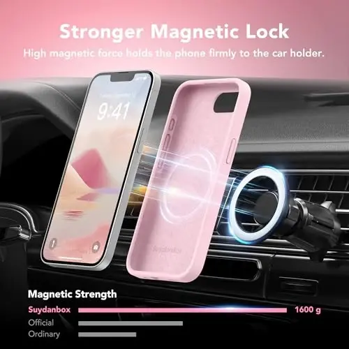 SuydanBox Magnetic for iPhone 17e/iPhone 16e Case, Compatible with MagSafe, [Soft Anti-Scratch Microfiber Lining] Slim Silicone Shockproof Protective Phone Case for iPhone 17e/16e 6.1