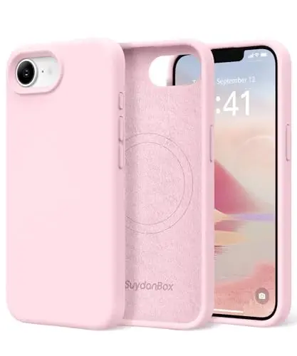 SuydanBox Magnetic for iPhone 17e/iPhone 16e Case, Compatible with MagSafe, [Soft Anti-Scratch Microfiber Lining] Slim Silicone Shockproof Protective Phone Case for iPhone 17e/16e 6.1