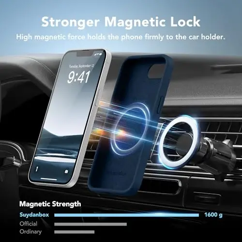 SuydanBox Magnetic for iPhone 17e/iPhone 16e Case, Compatible with MagSafe, [Soft Anti-Scratch Microfiber Lining] Slim Silicone Shockproof Protective Phone Case for iPhone 17e/16e 6.1