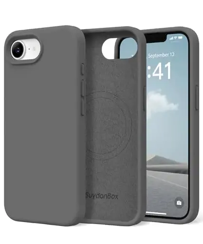 SuydanBox Magnetic for iPhone 17e/iPhone 16e Case, Compatible with MagSafe, [Soft Anti-Scratch Microfiber Lining] Slim Silicone Shockproof Protective Phone Case for iPhone 17e/16e 6.1