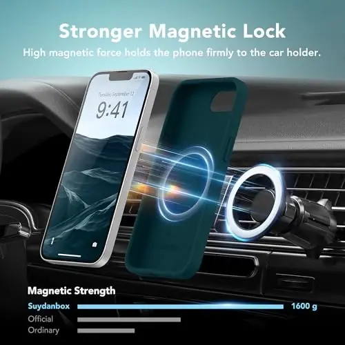 SuydanBox Magnetic for iPhone 17e/iPhone 16e Case, Compatible with MagSafe, [Soft Anti-Scratch Microfiber Lining] Slim Silicone Shockproof Protective Phone Case for iPhone 17e/16e 6.1