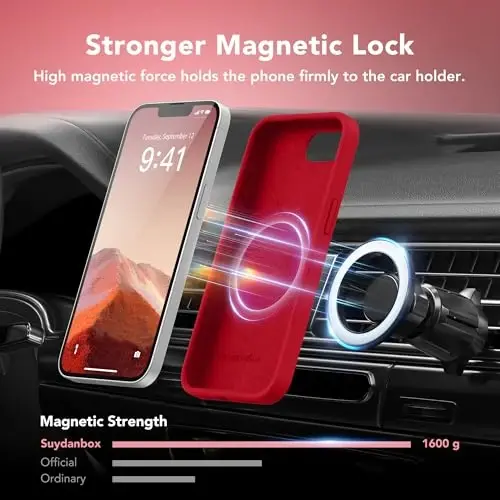 SuydanBox Magnetic for iPhone 17e/iPhone 16e Case, Compatible with MagSafe, [Soft Anti-Scratch Microfiber Lining] Slim Silicone Shockproof Protective Phone Case for iPhone 17e/16e 6.1