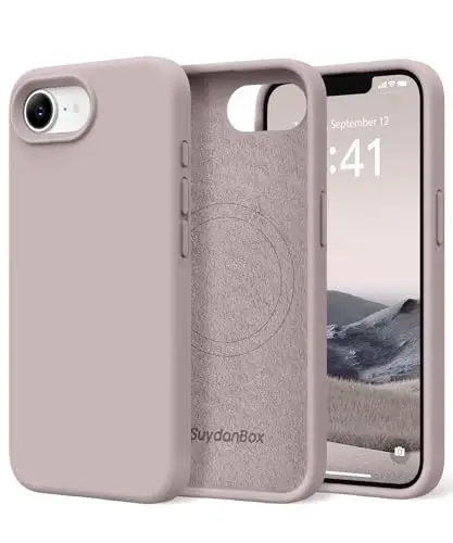 SuydanBox Magnetic for iPhone 17e/iPhone 16e Case, Compatible with MagSafe, [Soft Anti-Scratch Microfiber Lining] Slim Silicone Shockproof Protective Phone Case for iPhone 17e/16e 6.1