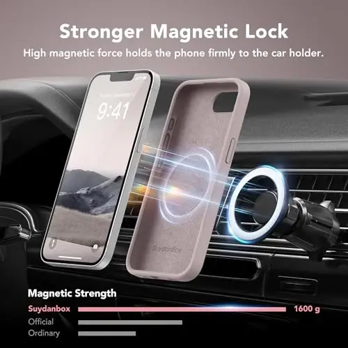 SuydanBox Magnetic for iPhone 17e/iPhone 16e Case, Compatible with MagSafe, [Soft Anti-Scratch Microfiber Lining] Slim Silicone Shockproof Protective Phone Case for iPhone 17e/16e 6.1