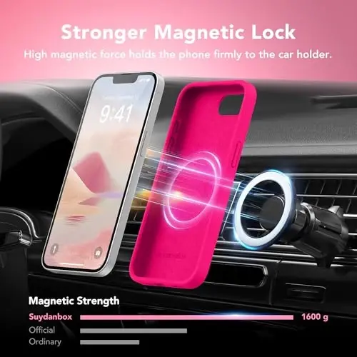 SuydanBox Magnetic for iPhone 17e/iPhone 16e Case, Compatible with MagSafe, [Soft Anti-Scratch Microfiber Lining] Slim Silicone Shockproof Protective Phone Case for iPhone 17e/16e 6.1