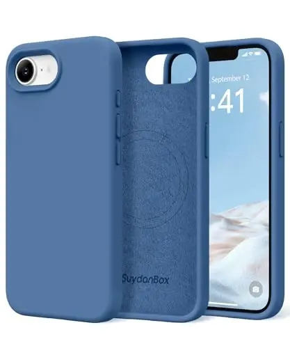 SuydanBox Magnetic for iPhone 17e/iPhone 16e Case, Compatible with MagSafe, [Soft Anti-Scratch Microfiber Lining] Slim Silicone Shockproof Protective Phone Case for iPhone 17e/16e 6.1