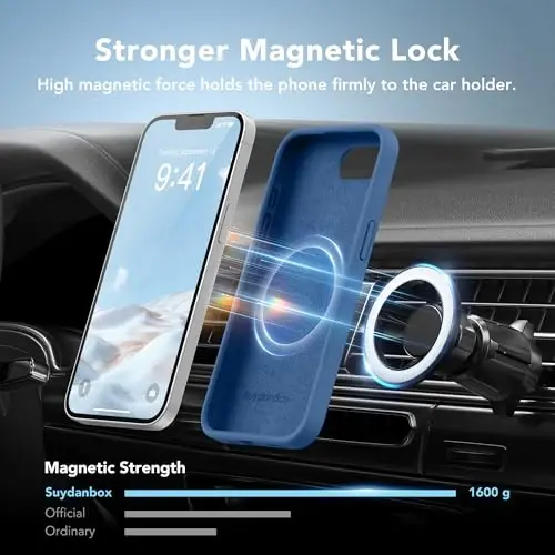 SuydanBox Magnetic for iPhone 17e/iPhone 16e Case, Compatible with MagSafe, [Soft Anti-Scratch Microfiber Lining] Slim Silicone Shockproof Protective Phone Case for iPhone 17e/16e 6.1