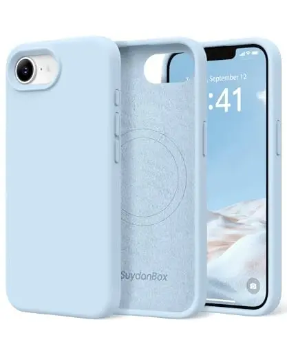 SuydanBox Magnetic for iPhone 17e/iPhone 16e Case, Compatible with MagSafe, [Soft Anti-Scratch Microfiber Lining] Slim Silicone Shockproof Protective Phone Case for iPhone 17e/16e 6.1