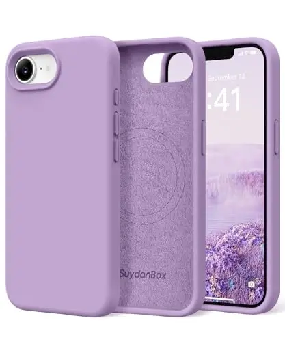 SuydanBox Magnetic for iPhone 17e/iPhone 16e Case, Compatible with MagSafe, [Soft Anti-Scratch Microfiber Lining] Slim Silicone Shockproof Protective Phone Case for iPhone 17e/16e 6.1