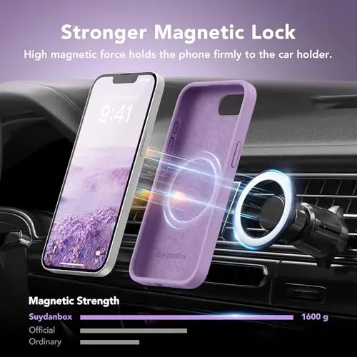 SuydanBox Magnetic for iPhone 17e/iPhone 16e Case, Compatible with MagSafe, [Soft Anti-Scratch Microfiber Lining] Slim Silicone Shockproof Protective Phone Case for iPhone 17e/16e 6.1