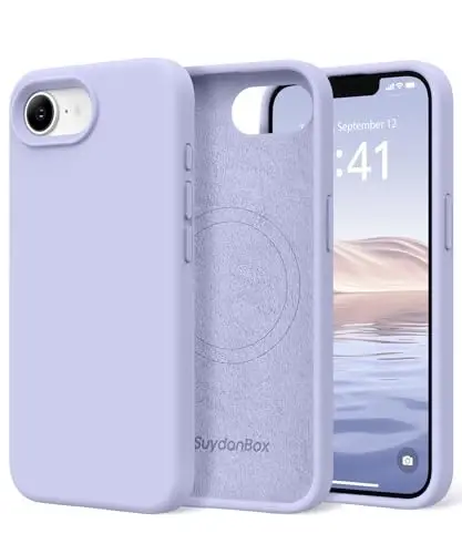 SuydanBox Magnetic for iPhone 17e/iPhone 16e Case, Compatible with MagSafe, [Soft Anti-Scratch Microfiber Lining] Slim Silicone Shockproof Protective Phone Case for iPhone 17e/16e 6.1