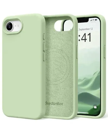 SuydanBox Magnetic for iPhone 17e/iPhone 16e Case, Compatible with MagSafe, [Soft Anti-Scratch Microfiber Lining] Slim Silicone Shockproof Protective Phone Case for iPhone 17e/16e 6.1