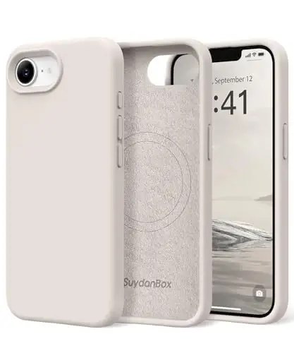 SuydanBox Magnetic for iPhone 17e/iPhone 16e Case, Compatible with MagSafe, [Soft Anti-Scratch Microfiber Lining] Slim Silicone Shockproof Protective Phone Case for iPhone 17e/16e 6.1