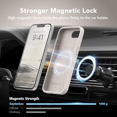 SuydanBox Magnetic for iPhone 17e/iPhone 16e Case, Compatible with MagSafe, [Soft Anti-Scratch Microfiber Lining] Slim Silicone Shockproof Protective Phone Case for iPhone 17e/16e 6.1