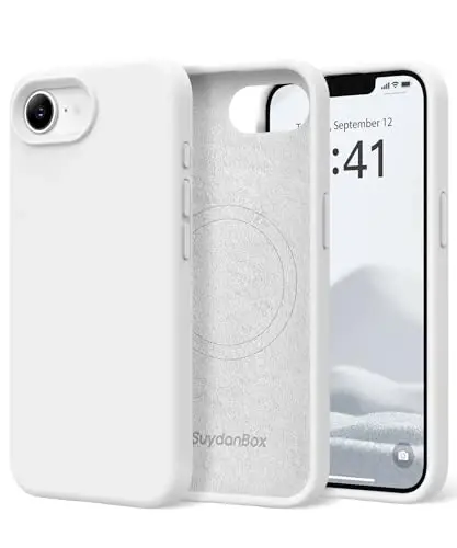 SuydanBox Magnetic for iPhone 17e/iPhone 16e Case, Compatible with MagSafe, [Soft Anti-Scratch Microfiber Lining] Slim Silicone Shockproof Protective Phone Case for iPhone 17e/16e 6.1