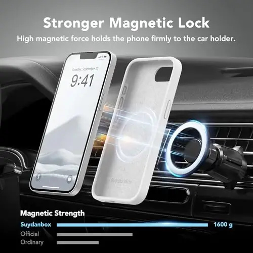 SuydanBox Magnetic for iPhone 17e/iPhone 16e Case, Compatible with MagSafe, [Soft Anti-Scratch Microfiber Lining] Slim Silicone Shockproof Protective Phone Case for iPhone 17e/16e 6.1