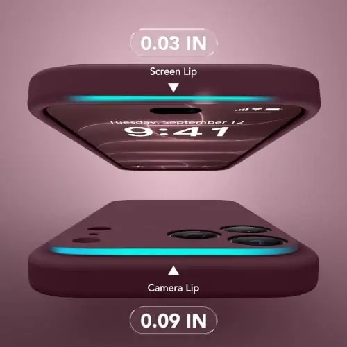 SuydanBox Magnetic for iPhone 18 Pro /17 Pro Case Silicone, Burgundy | Fit for MagSafe, Screen Protector, Full Camera Protection,Shockproof Protective Phone Case for iPhone 18 Pro/17 Pro - 3