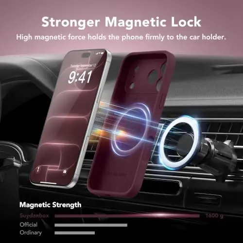 SuydanBox Magnetic for iPhone 18 Pro Max/17 Pro Max Case Silicone, Burgundy | Fit for MagSafe, Screen Protector, Full Camera Protection,Shockproof Protective Phone Case for iPhone 18 Pro Max/17 Pro Max - 5