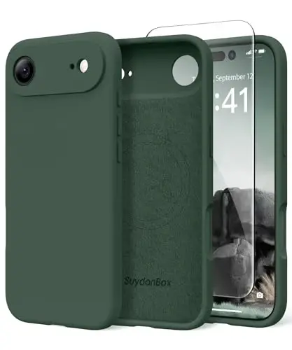 SuydanBox Magnetic for iPhone Air Case, Compatible with MagSafe, [Full Camera Protection][Screen Protector] Silicone Shockproof Protective Phone Case for iPhone 17 Air 6.5