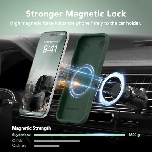 SuydanBox Magnetic for iPhone Air Case, Compatible with MagSafe, [Full Camera Protection][Screen Protector] Silicone Shockproof Protective Phone Case for iPhone 17 Air 6.5