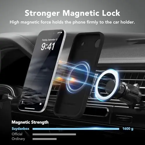 SuydanBox Magnetic for iPhone Air Case, Compatible with MagSafe, [Full Camera Protection][Screen Protector] Silicone Shockproof Protective Phone Case for iPhone 17 Air 6.5