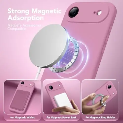 SuydanBox Magnetic for iPhone Air Case, Compatible with MagSafe, [Full Camera Protection][Screen Protector] Silicone Shockproof Protective Phone Case for iPhone 17 Air 6.5