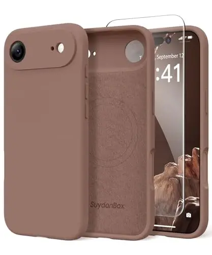 SuydanBox Magnetic for iPhone Air Case, Compatible with MagSafe, [Full Camera Protection][Screen Protector] Silicone Shockproof Protective Phone Case for iPhone 17 Air 6.5